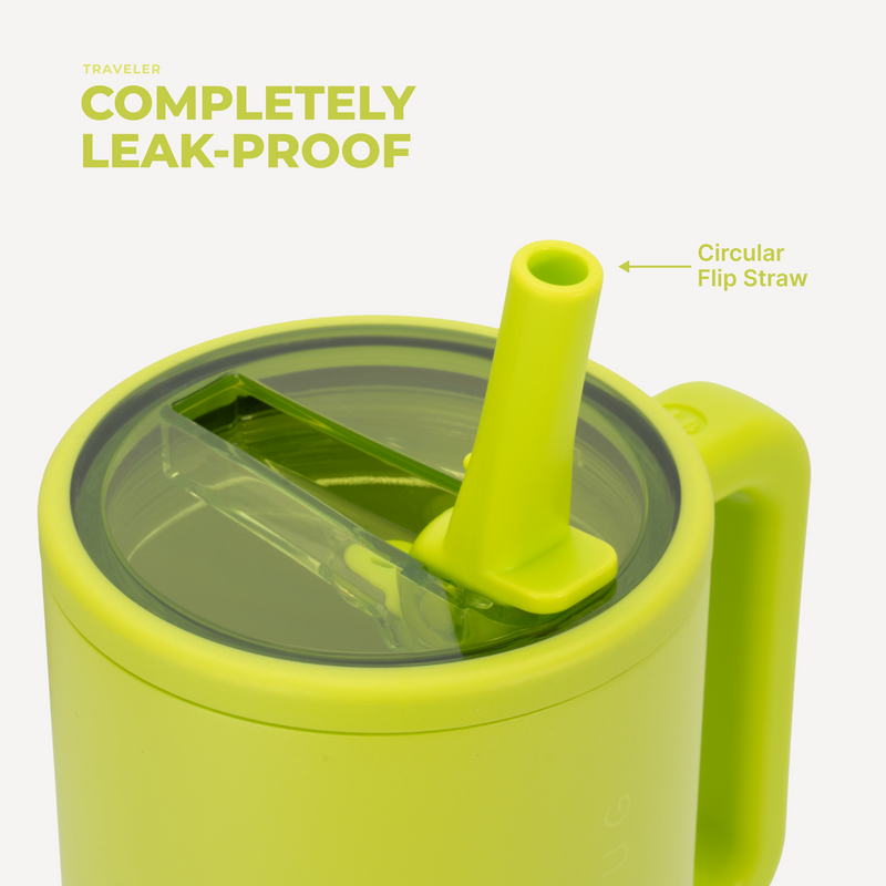 Traveler 40oz | All-Day Insulated Tumbler with Handle – Lemon Lime