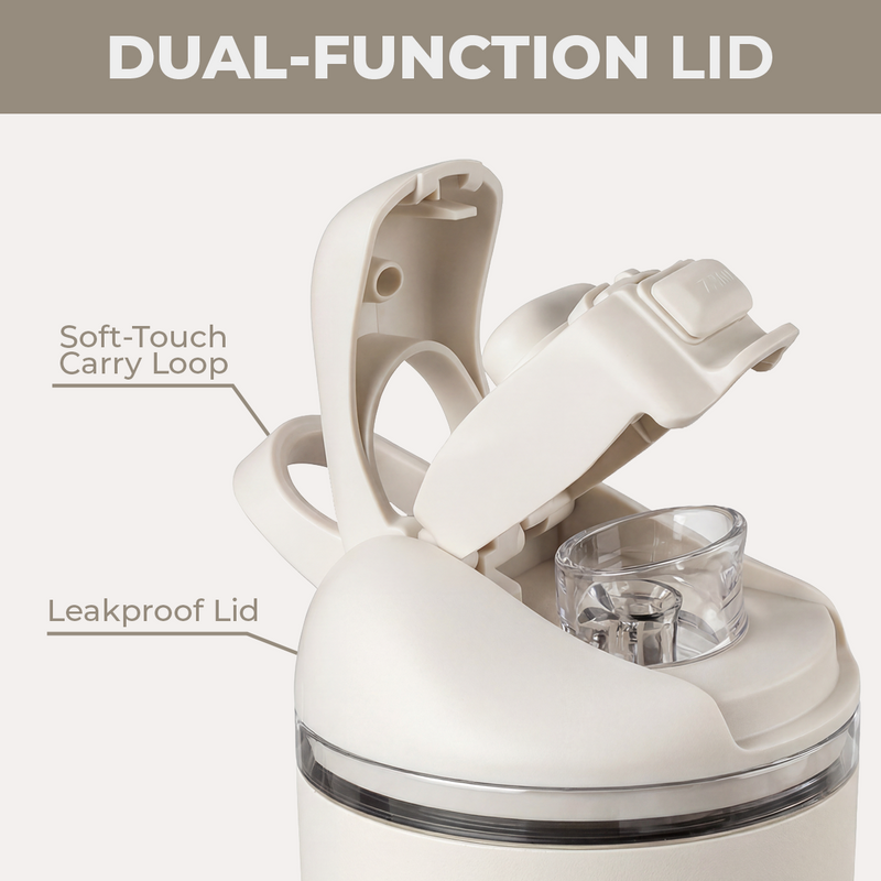Ease2o 40oz | Dual-Function Water Bottle with Straw & Chug Spout – Linen