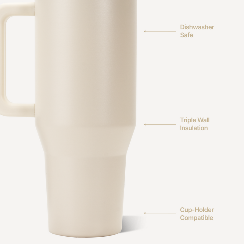 Traveler 40oz | All-Day Insulated Tumbler with Handle – Cream