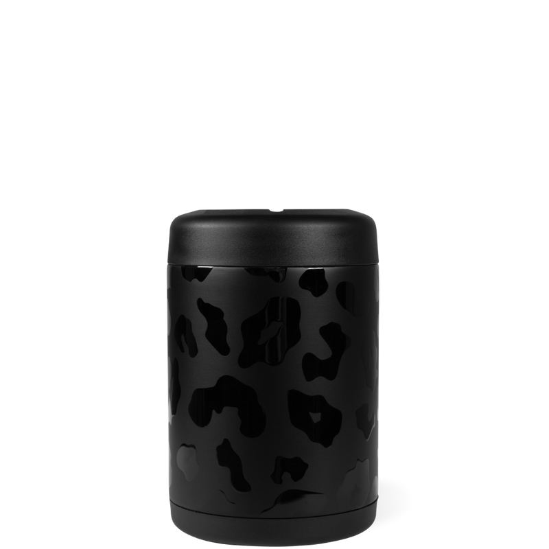 Can Cooler 12oz | 2-in-1 Insulated Standard Can Cooler Screw-Top Lock – Black Leopard