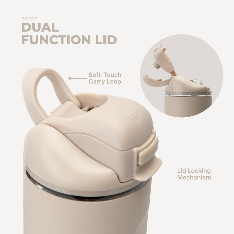 Ease2o 40oz | Dual-Function Water Bottle with Straw & Chug Spout – Dune