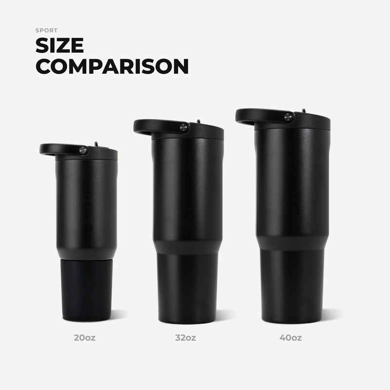 Sport 20oz | Insulated Water Bottle Leakproof Flip Straw – Black