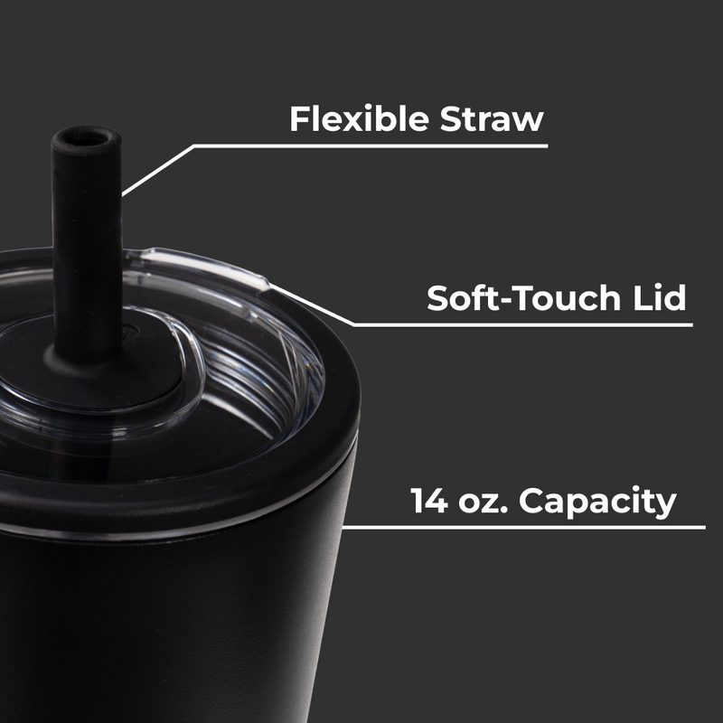 Everyday Tumbler 14oz | Ceramic-Lined Spill-Free Kids Tumbler – Black