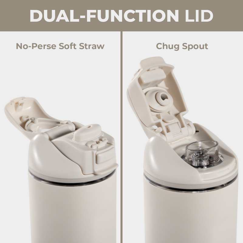 Ease2o 32oz | Compact Water Bottle with Straw & Chug Spout – Linen