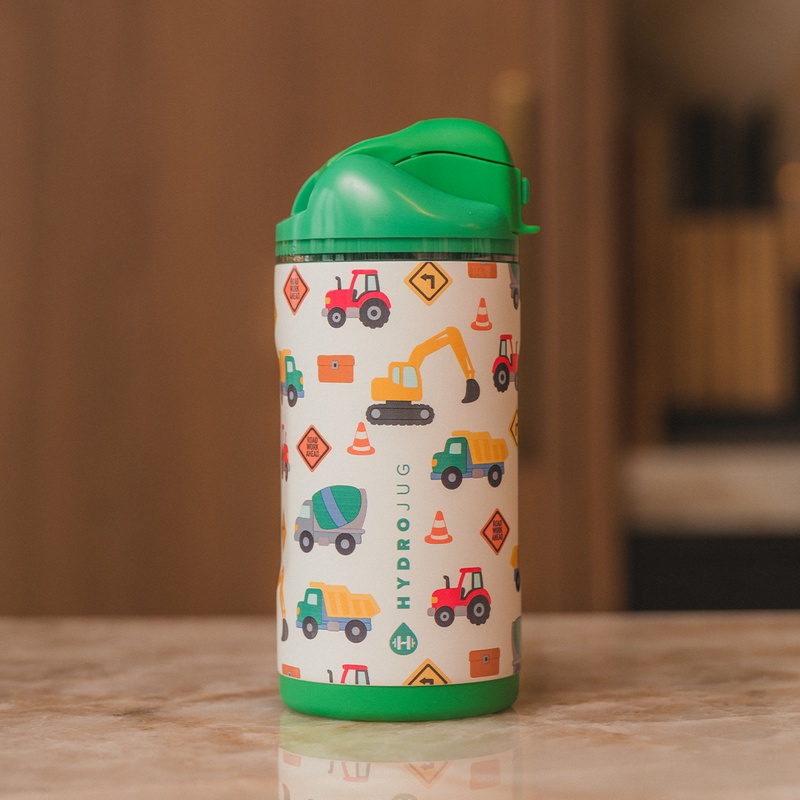 Ease2o 14oz | Leakproof 2-in-1 Kids Water Bottle Straw & Chug Spout – Under Construction